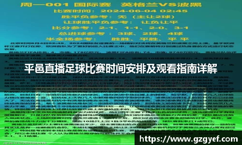 平邑直播足球比赛时间安排及观看指南详解