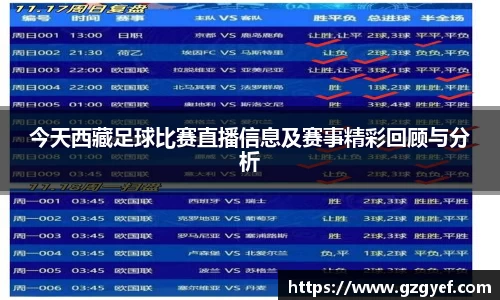 今天西藏足球比赛直播信息及赛事精彩回顾与分析