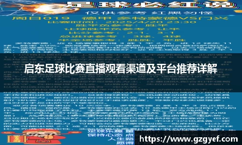启东足球比赛直播观看渠道及平台推荐详解