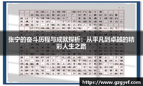 张宁的奋斗历程与成就探析：从平凡到卓越的精彩人生之路